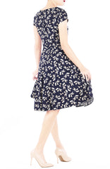 Timeless Tulip Flare Tea Dress - Night Blue