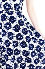 Timeless Magnetism Flare Midi Dress - Navy Floral