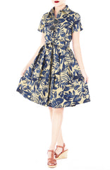 Tranquil Tropical Warrior Anna Shirtdress
