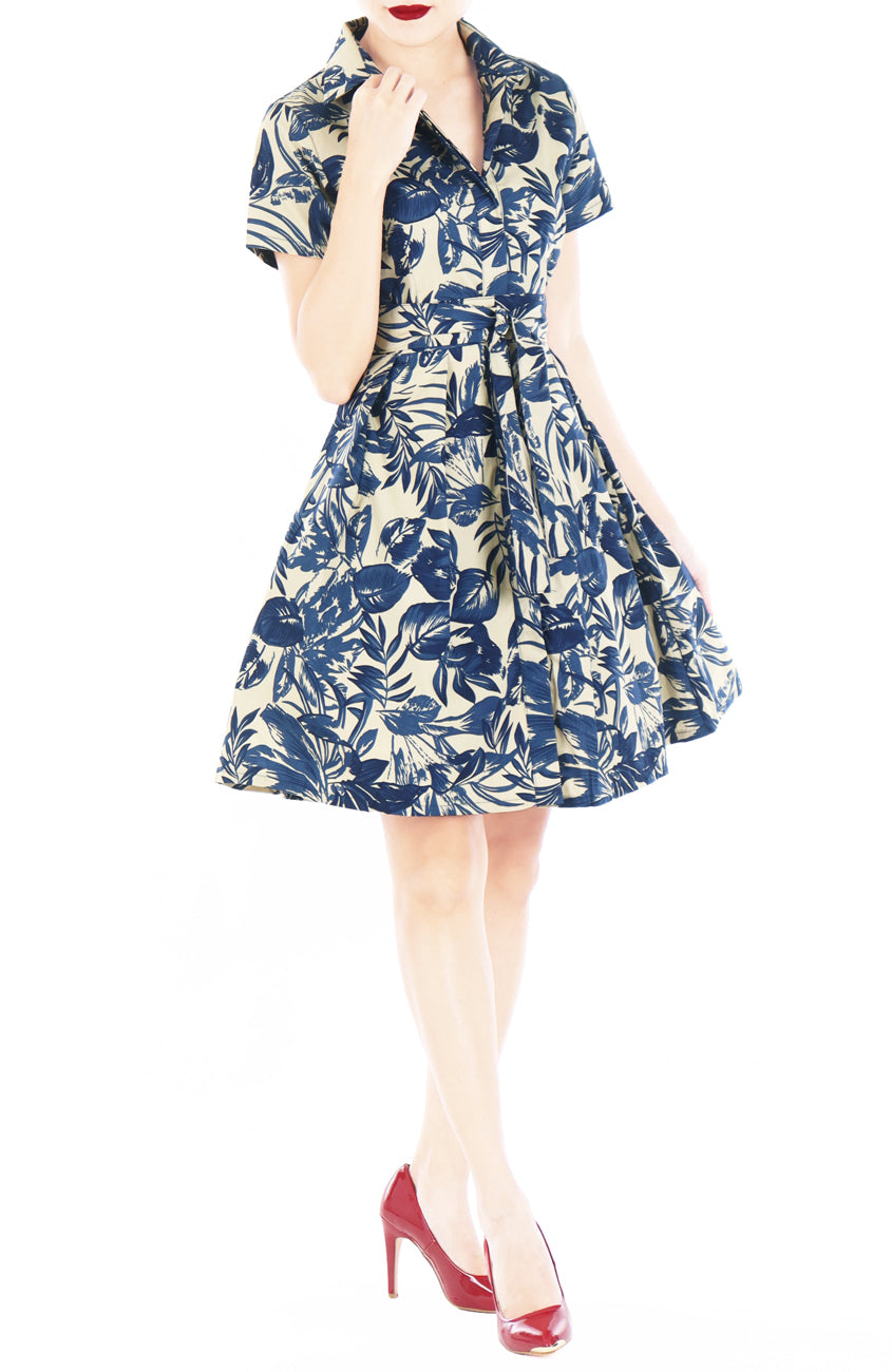 Tranquil Tropical Warrior Anna Shirtdress