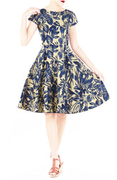Tranquil Tropical Warrior Flare Tea Dress