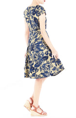 Tranquil Tropical Warrior Flare Tea Dress