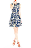 Tranquil Tropical Warrior A-Line Button Down Dress