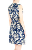 Tranquil Tropical Warrior A-Line Button Down Dress