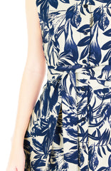 Tranquil Tropical Warrior A-Line Button Down Dress