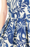Tranquil Tropical Warrior Flare Dress with Short Sleeves