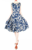 Tranquil Tropical Warrior Flare Midi Dress
