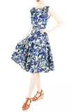 Tranquil Tropical Warrior Flare Midi Dress