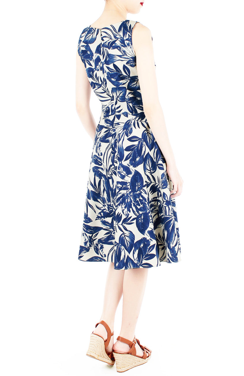 Tranquil Tropical Warrior Flare Midi Dress