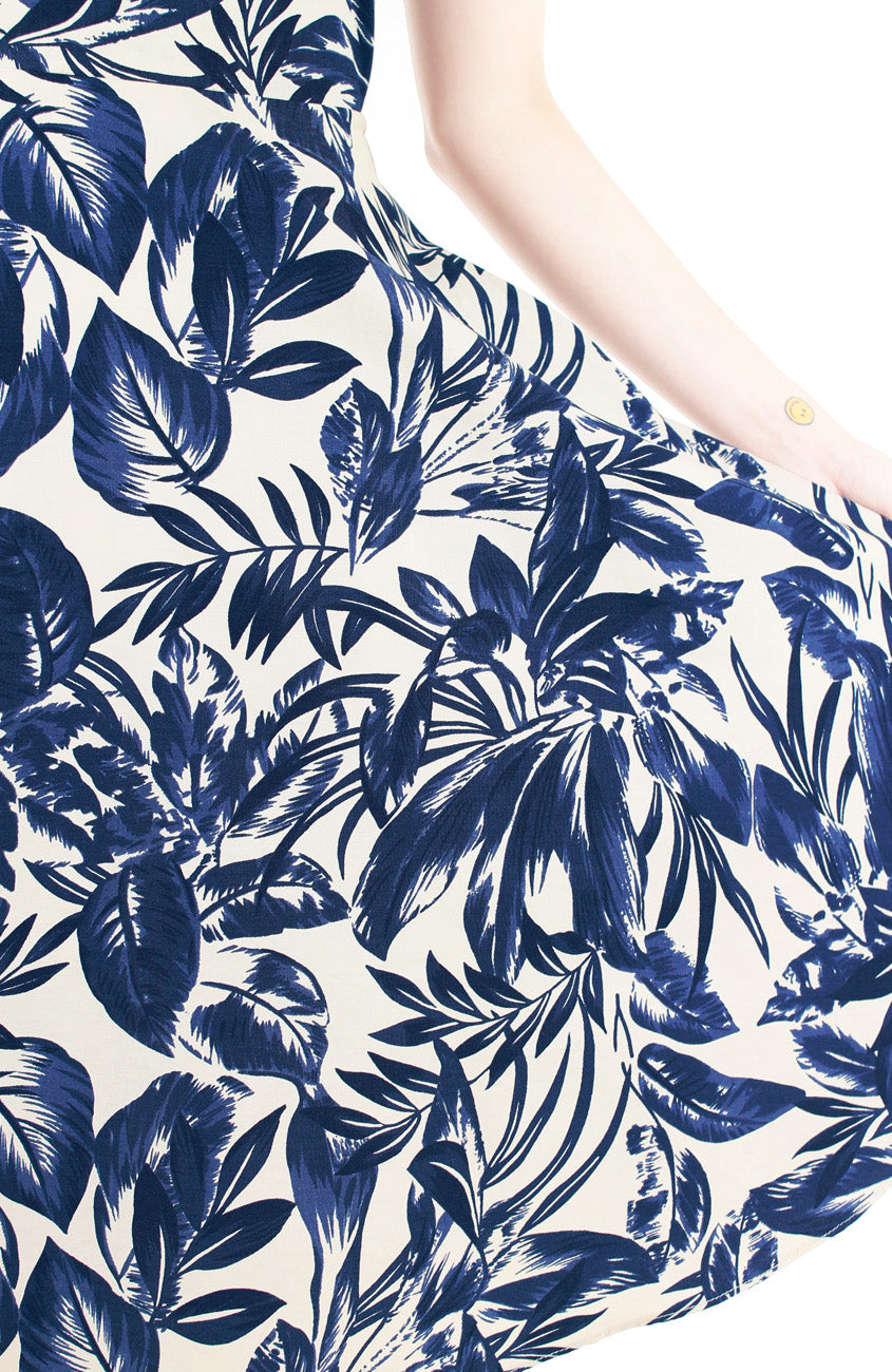 Tranquil Tropical Warrior Flare Midi Dress
