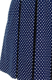 Traveler’s Tune Polka Dot Flare Dress with Short Sleeves - Navy Blue