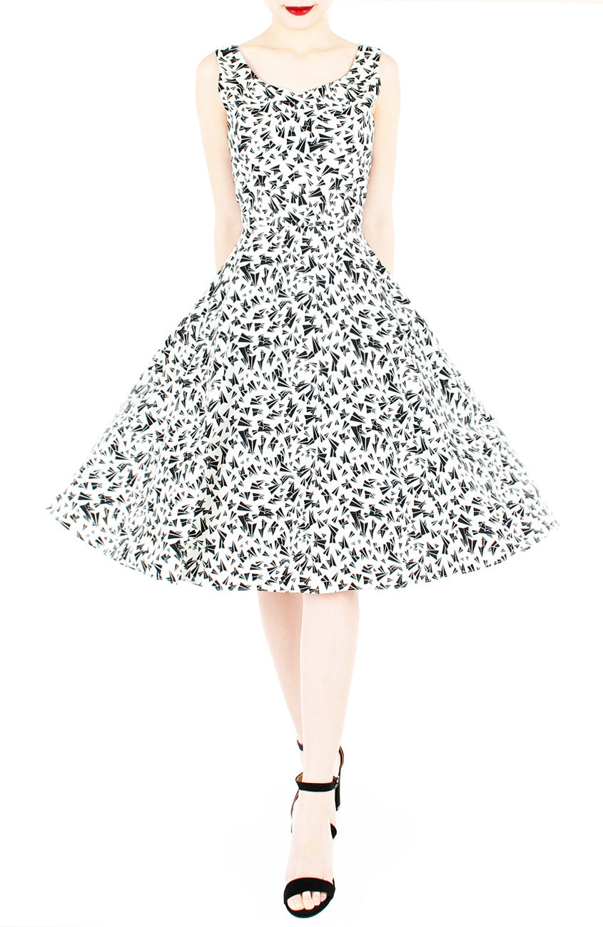 Traveling Paper Planes Flare Midi Dress