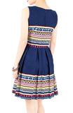 Travelling Vibes Flare Dress - Dark Blue