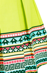 Travelling Vibes Flare Dress - Lime