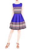 Travelling Vibes Flare Dress - Azure Blue
