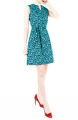 Tsuki-hana A-Line Button Down Dress - Jade