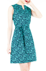Tsuki-hana A-Line Button Down Dress - Jade