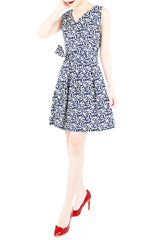 Tsuki-hana Two-way Flare Dress - Midnight Blue