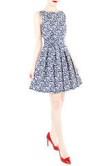 Tsuki-hana Two-way Flare Dress - Midnight Blue