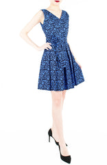 Tsuki-hana Two-way Flare Dress - Ocean Blue