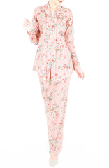 Vintage Heirloom Roses Kebaya - Blush Pink