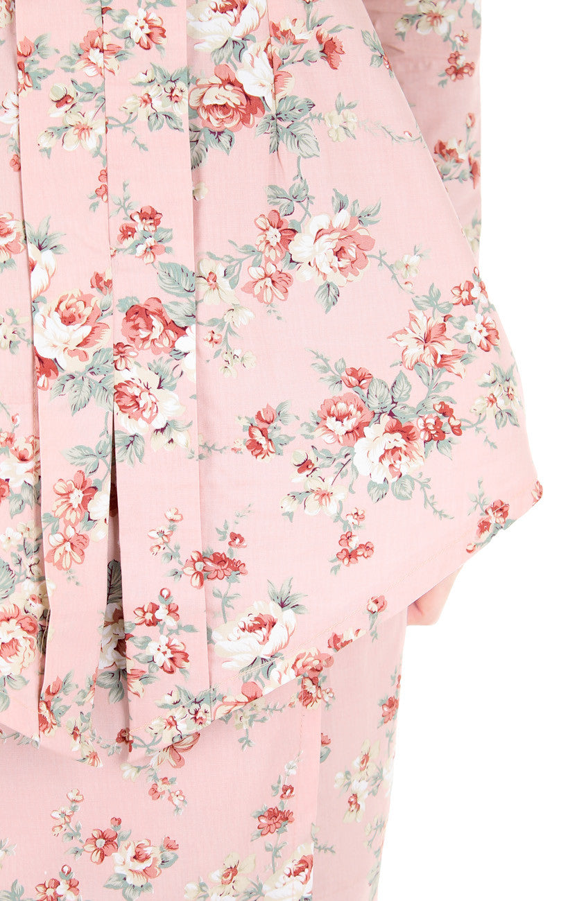 Vintage Heirloom Roses Kebaya - Blush Pink