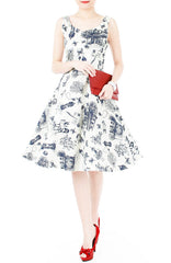 Vintage Parisian PenPal Midi Flare Dress