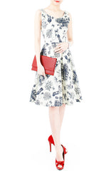 Vintage Parisian PenPal Midi Flare Dress