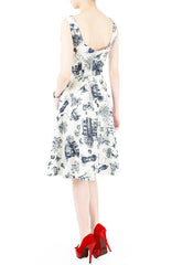 Vintage Parisian PenPal Midi Flare Dress
