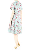 Vintage Rose Garden Emma Two-way Shirtdress - Powder Blue