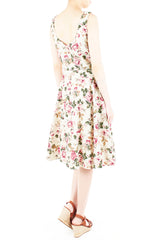 Vintage Dusty Rose Pink Flare Midi Dress