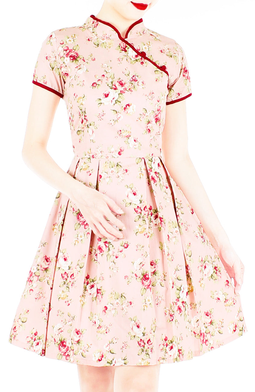 Vintage Imperial Garden Cheongsam Dress