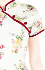 Vintage Porcelain Blooms Cheongsam Dress