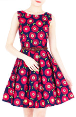 Wallflower Daisy Flare Dress - Dark Blue
