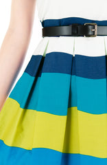 Wandering Wavelet Flare Dress - Ocean Blue
