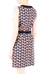 Waves of Fun 60s Mod A-Line Dress - Peach