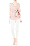 Whispered Wisdom Bow Blouse - Dusty Pink