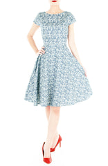 Wiltshire Gardens Flare Tea Dress - Aegean Blue