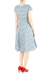 Wiltshire Gardens Flare Tea Dress - Aegean Blue