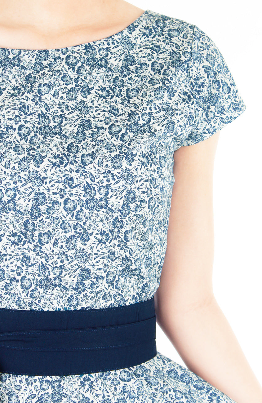 Wiltshire Gardens Flare Tea Dress - Aegean Blue