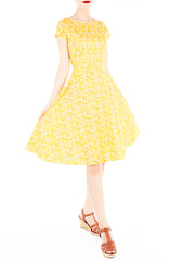 Wiltshire Gardens Flare Tea Dress - Daffodil