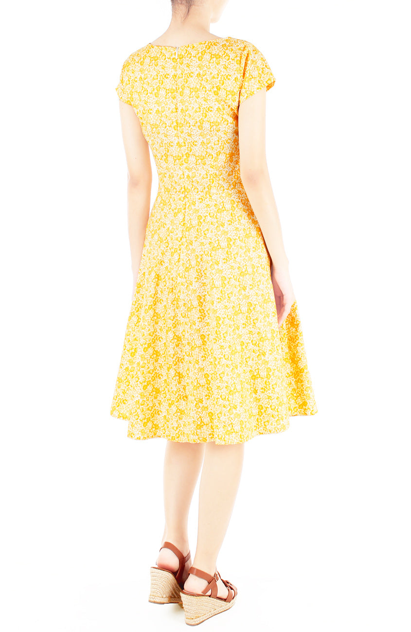 Wiltshire Gardens Flare Tea Dress - Daffodil