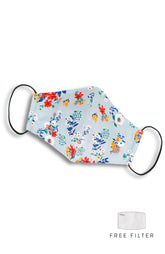 Winter Blooms Pure Cotton Face Mask - Prelude Grey