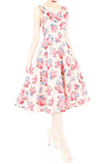 Wishing & Wowing Rose Flare Midi Dress (Longer Length)