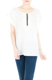 Zip that Memory Blouse - White