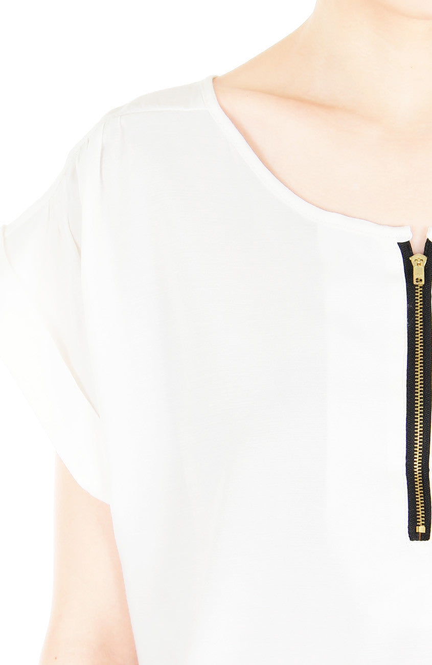 Zip that Memory Blouse - White