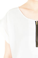 Zip that Memory Blouse - White