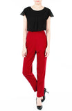 A Chic Start Tailored Pants - Red