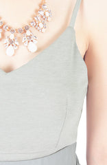 A Thousand Flirts Crop Top - Gray