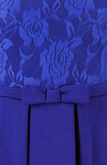 Aperitif Dreams Off Shoulder Lace Flare Dress - Cobalt Blue